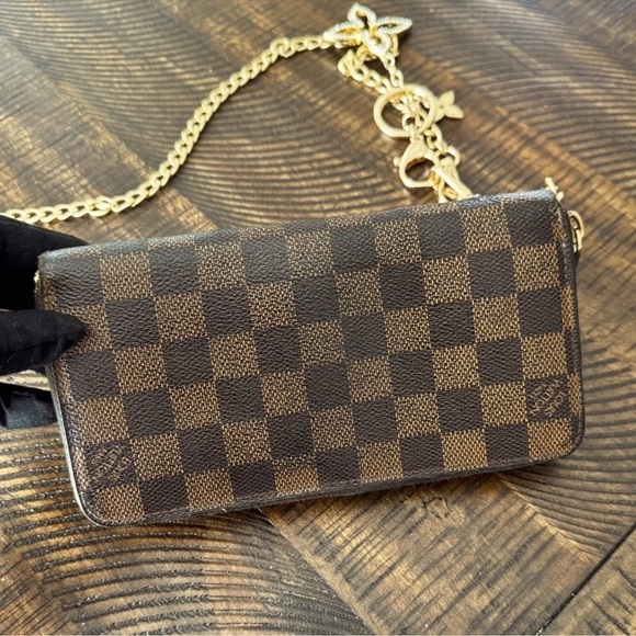 Louis Vuitton DAMIER full zip long wallet brown preloved will fit cell phone - Picture 4 of 17